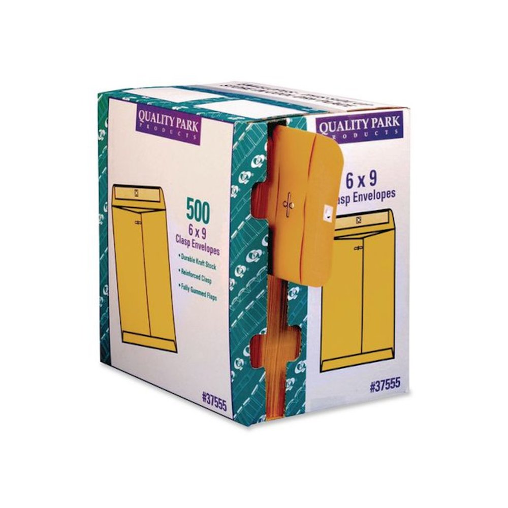 Clasp Envelope, 28 lb Bond Weight Kraft, #55, Square Flap, Clasp/Gummed Closure, 6 x 9, Brown Kraft, 500/Carton. Picture 3