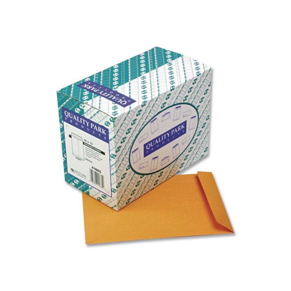 Catalog Envelope, 28 lb Bond Weight Kraft, #13 1/2, Square Flap, Gummed Closure, 10 x 13, Brown Kraft, 250/Box. Picture 2