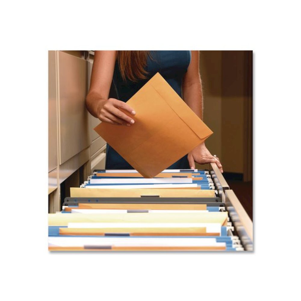 Catalog Envelope, 28 lb Bond Weight Kraft, #13 1/2, Square Flap, Gummed Closure, 10 x 13, Brown Kraft, 250/Box. Picture 4