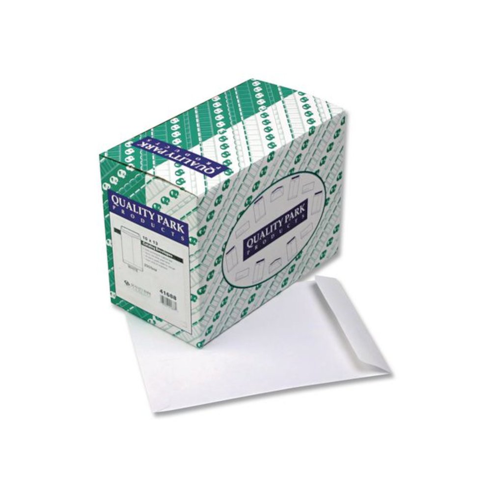 Catalog Envelope, 24 lb Bond Weight Paper, #13 1/2, Square Flap, Gummed Closure, 10 x 13, White, 250/Box. Picture 2
