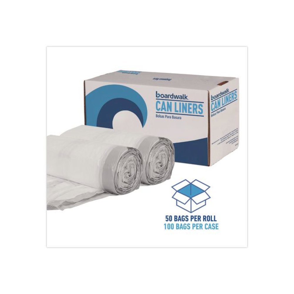 Drawstring Kitchen Bags/Liners, Drawstring, 13 gal, 24" x 28", White, 50 Bags/Roll, 2 Rolls/Carton. Picture 7