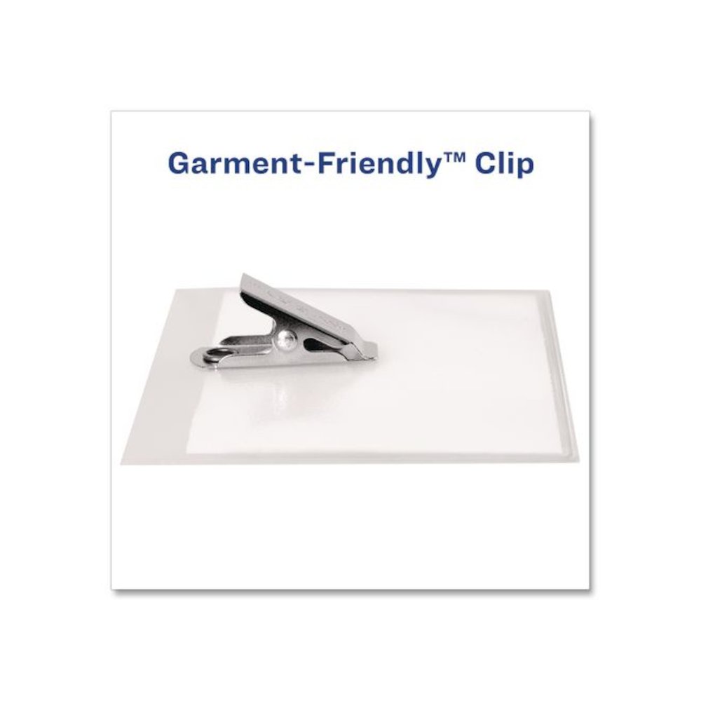 Clip-Style Name Badge Kit, Clear, 3 x 4 Insert, 50 Badges/Box. Picture 5