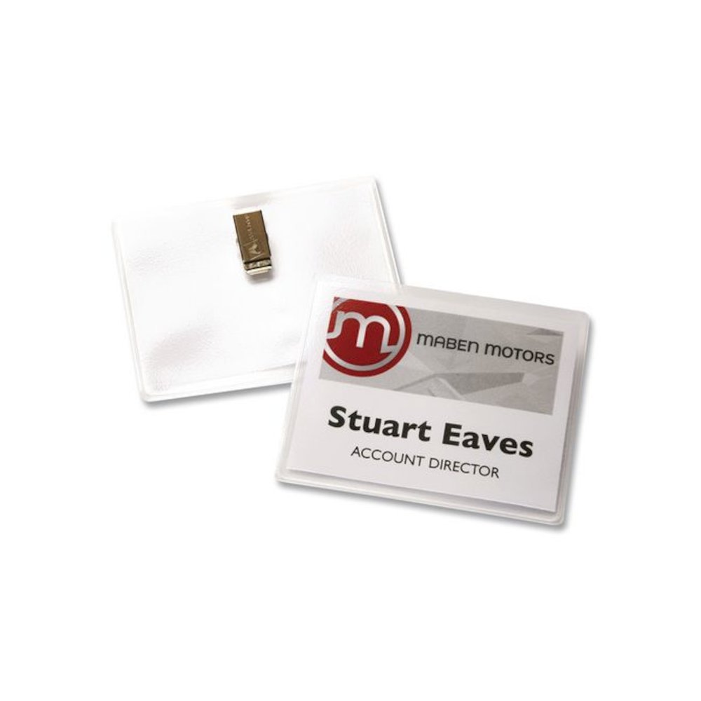 Clip-Style Name Badge Kit, Clear, 3 x 4 Insert, 50 Badges/Box. Picture 8