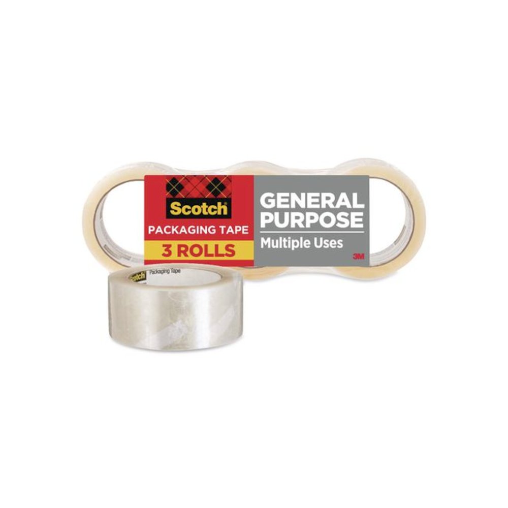 3350 General Purpose Packaging Tape, 3" Core, 1.88" x 54.6 yds, Clear, 3 Rolls/Pack. Picture 1