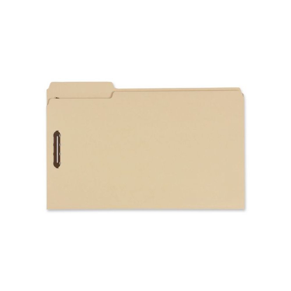 Top Tab Fastener Folder, 1/3-Cut Tab: Assorted, Expands 2", 2 Fasteners, Legal Size, Manila, 5/Box. Picture 1