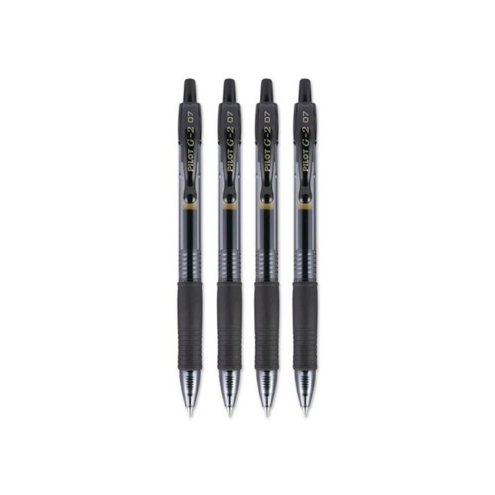 G2 Premium Gel Pen, Retractable, Fine 0.7 mm, Black Ink, Smoke/Black Barrel, 4/Pack. Picture 2