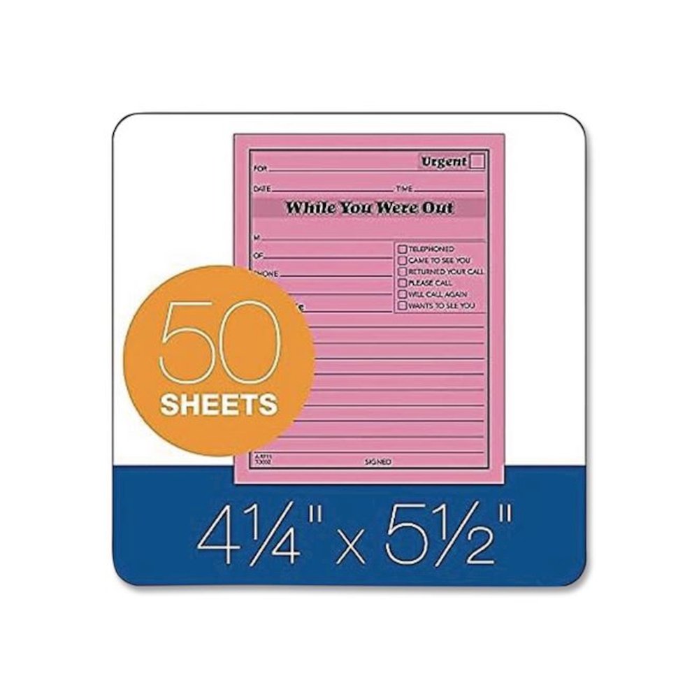 While You Were Out Memo Pad, One-Part (No Copies), 4.25 x 5.5, 50 Forms/Pad, 24 Pads/Pack. Picture 3