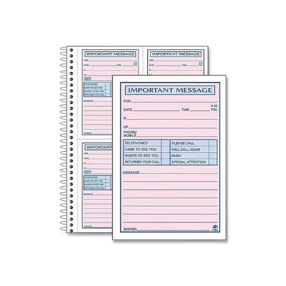 Important Message Book, Two-Part Carbonless, 4 Forms/Sheet, 400 Forms Total. Picture 3