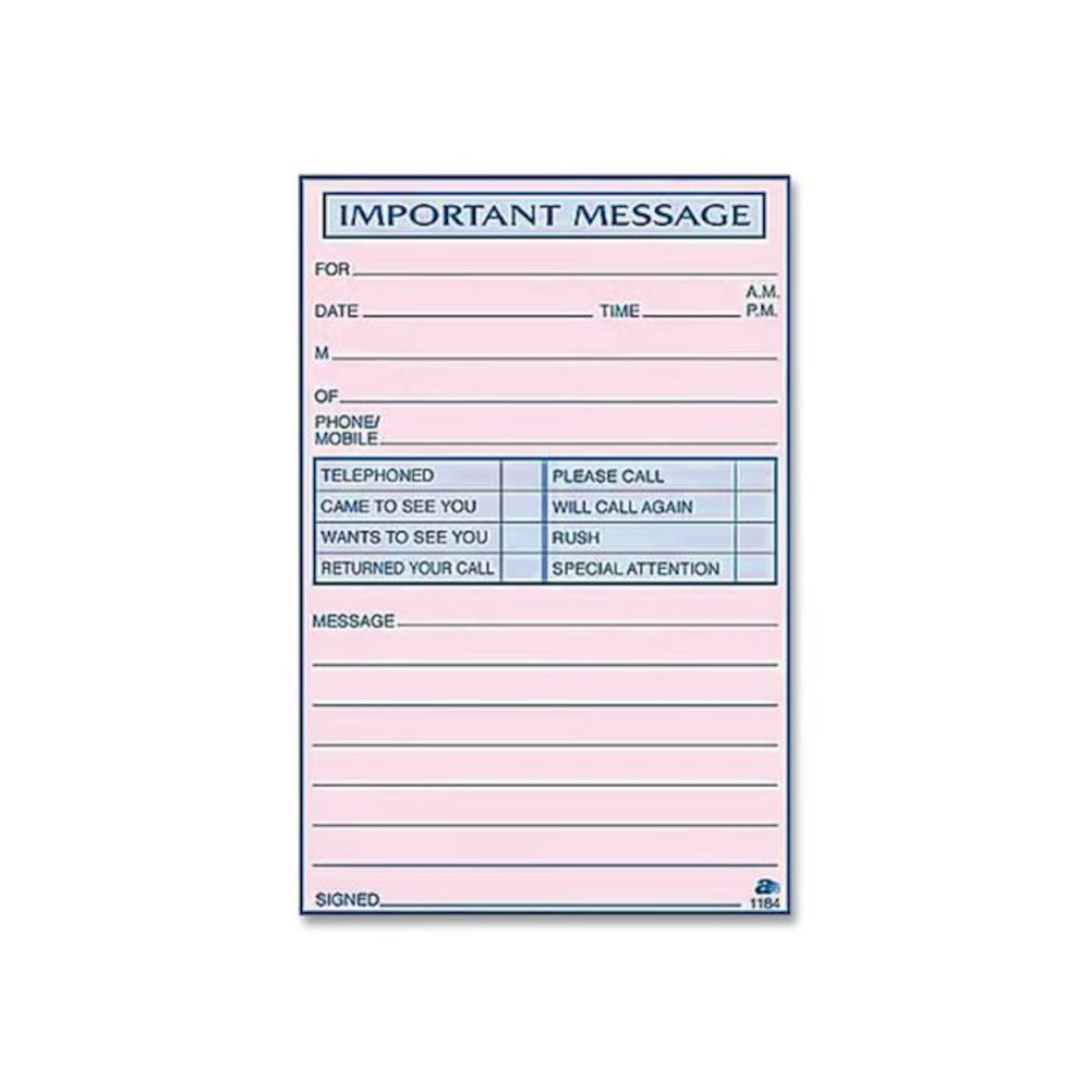 Important Message Book, Two-Part Carbonless, 4 Forms/Sheet, 400 Forms Total. Picture 4