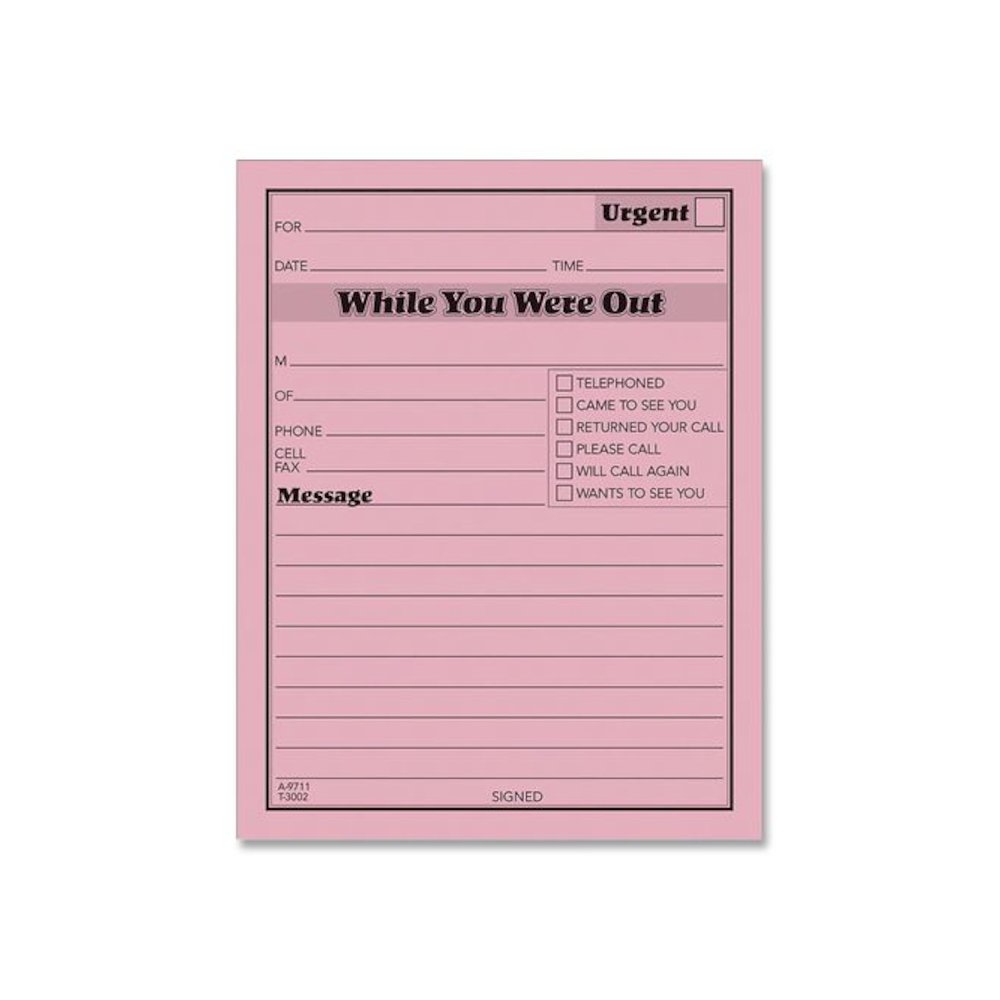 While You Were Out Memo Pad, One-Part (No Copies), 4.25 x 5.5, 50 Forms/Pad, 24 Pads/Pack. Picture 2
