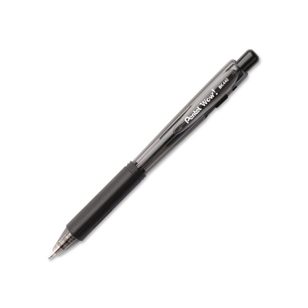 WOW! Ballpoint Pen, Retractable, Medium 1 mm, Black Ink, Smoke/Black Barrel, 18/Pack. Picture 2