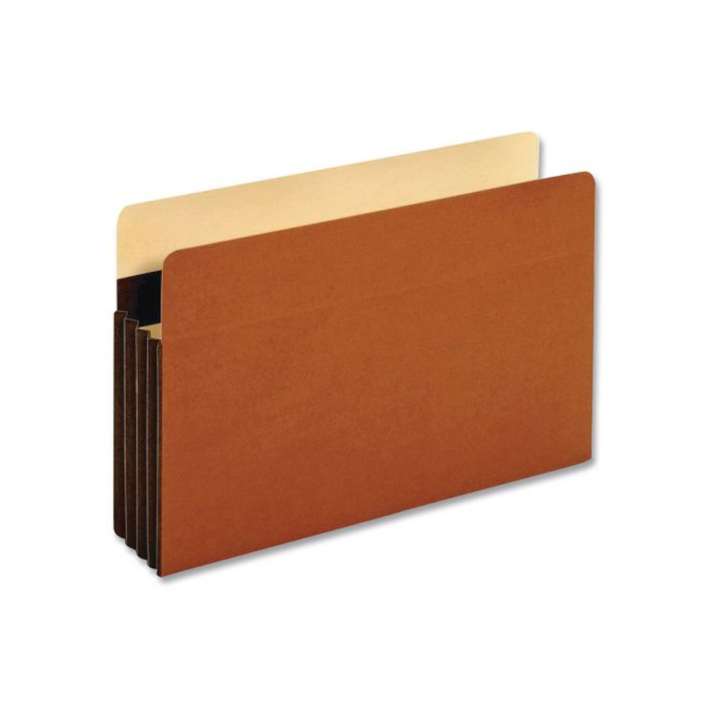 Tyvek-Reinforced File Pocket, 3.5" Expansion, Legal Size, Brown, 10/Box. Picture 1