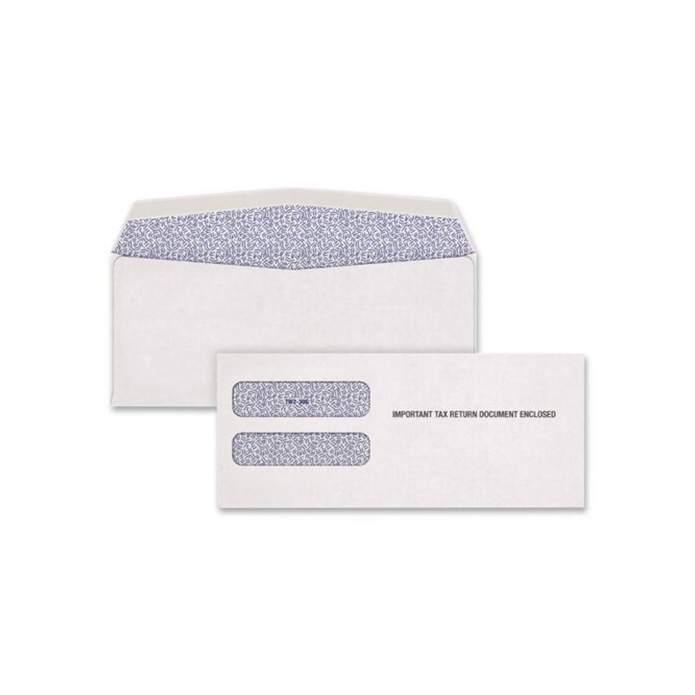 3-Up 1099-NEC Gummed Seal Double-Window Security Tint Envelopes, Commercial Flap, 9 x 3.75, White, 100/Pack. Picture 1