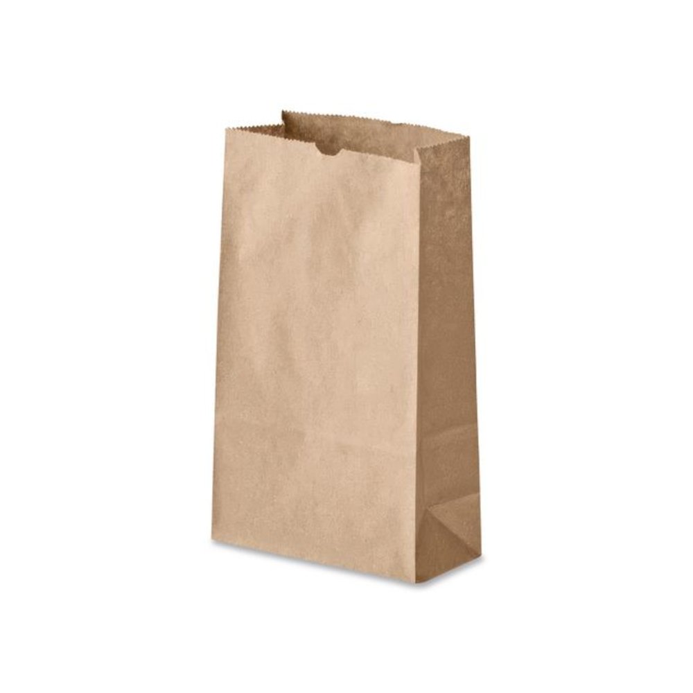 Grocery Paper Bags, 2# Size, 30# Basis Weight, 4.13" x 2.63" x 7.88", Kraft, 500/Bundle. Picture 4