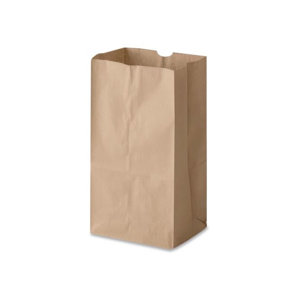 Grocery Paper Bags, 5# Size, 35# Basis Weight, 5.25" x 3.38" x 10.94", Kraft, 500/Bundle. Picture 3