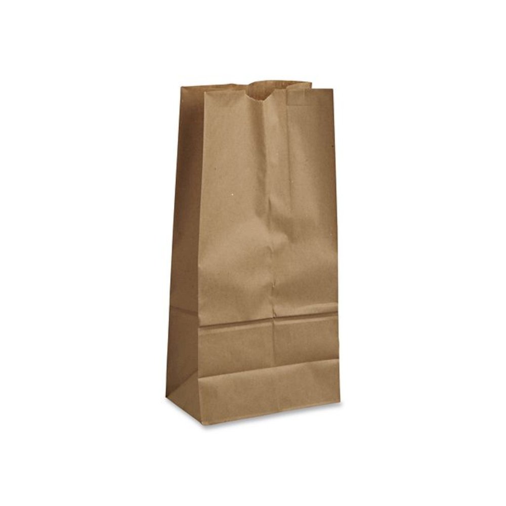 Grocery Paper Bags, 16# Size, 40# Basis Weight, 7.75" x 4.75" x 16", Kraft, 500/Bundle. Picture 3