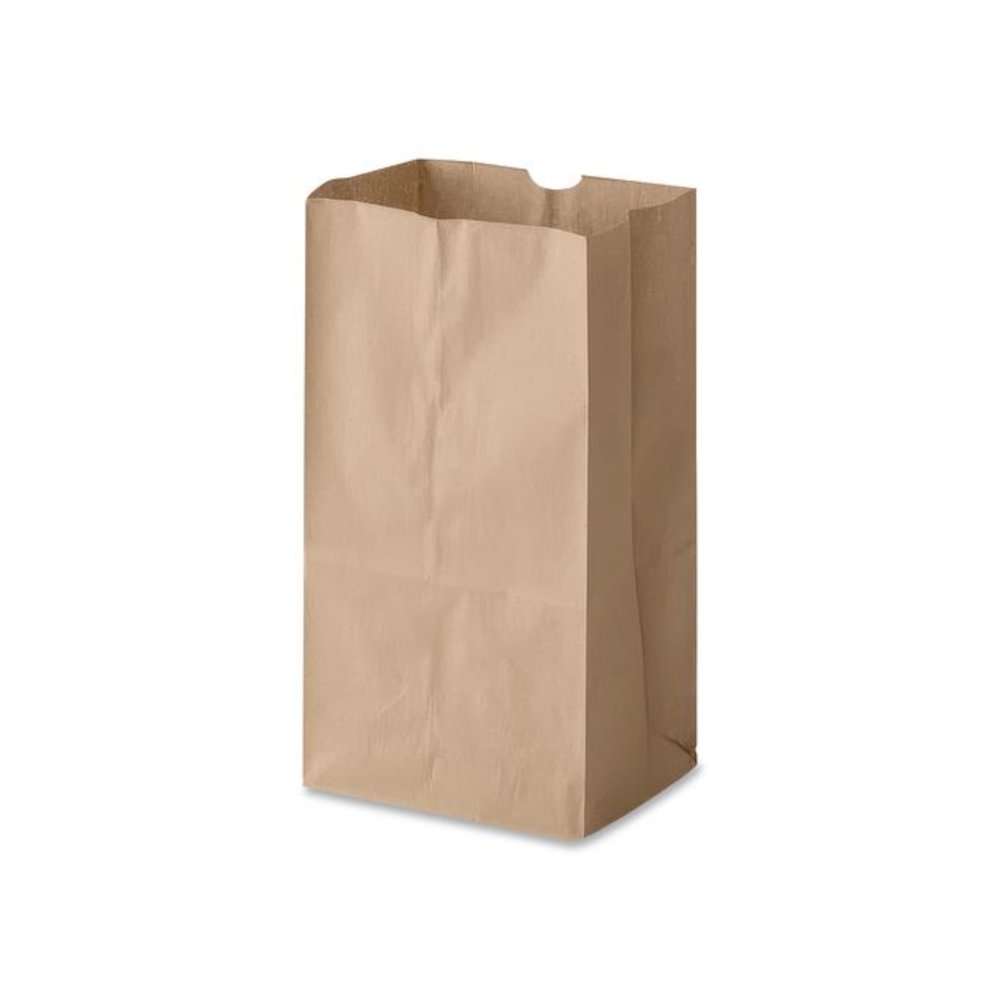 Grocery Paper Bags, 25# Size, 40# Basis Weight, 8.25" x 5.38" x 18", Kraft, 500/Bundle. Picture 4