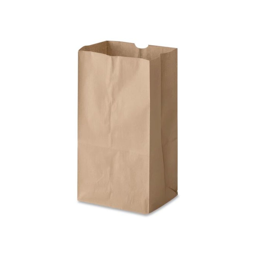 Grocery Paper Bags, 3# Size, Extra-Heavy-Duty, 50# Basis Weight, 4.74" x 2.91" x 8.66", Kraft, 500/Bundle. Picture 4