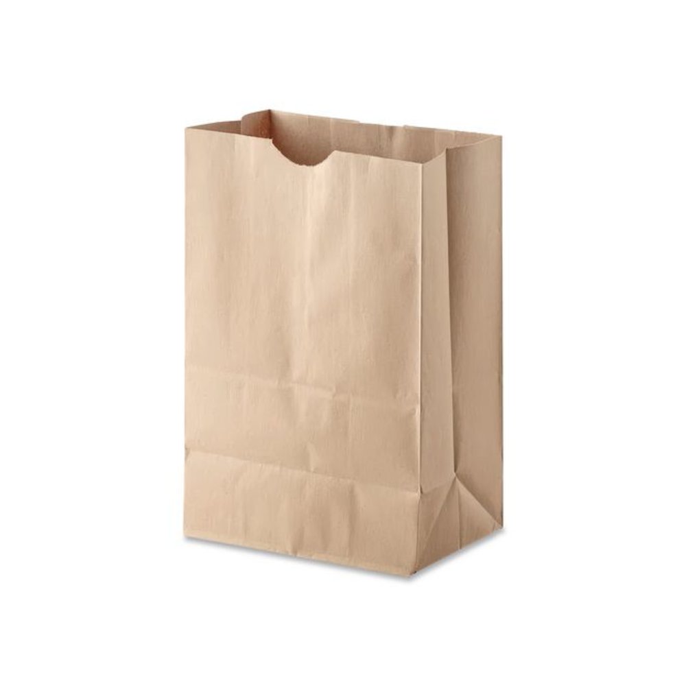 Grocery Paper Bags, 1/6 BBL Size, 40# Basis Weight, 12" x 7" x 17", Kraft, 400/Bundle. Picture 4