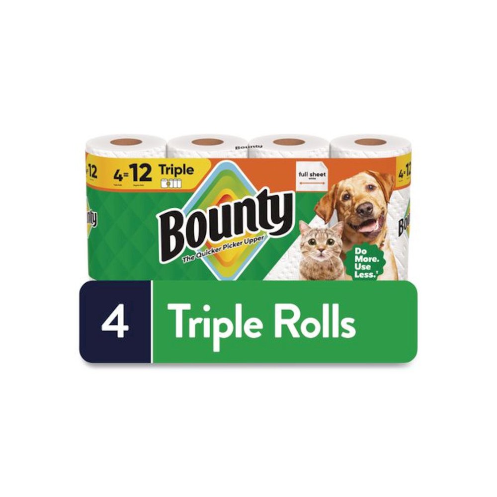 Kitchen Roll Paper Towels, 2-Ply, White, 10.5 x 11, 75 Sheets/Roll, 4 Triple Rolls/Pack, 6 Packs/Carton. Picture 2