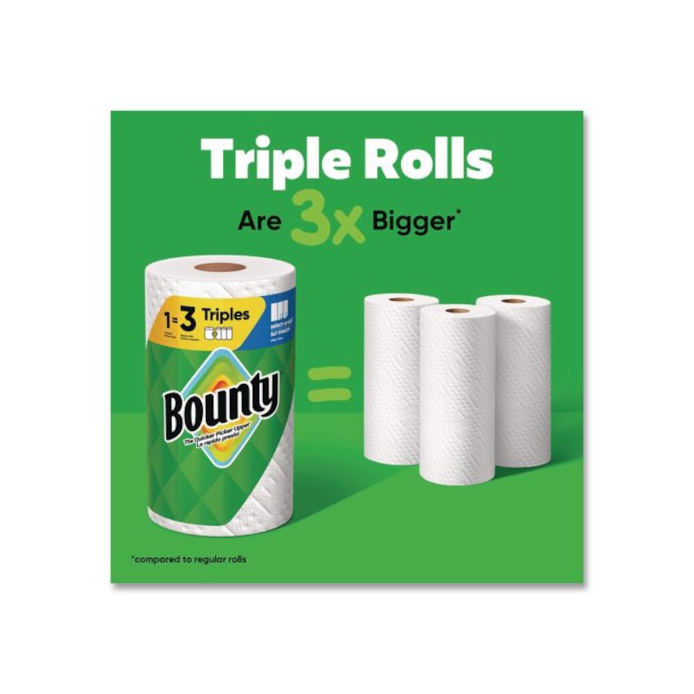 Kitchen Roll Paper Towels, 2-Ply, White, 10.5 x 11, 75 Sheets/Roll, 4 Triple Rolls/Pack, 6 Packs/Carton. Picture 7