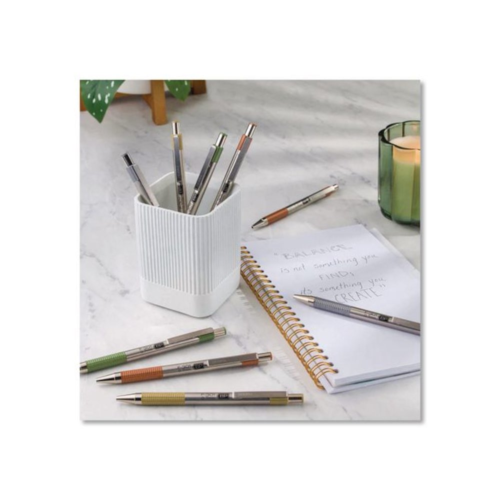 F-301 Signature Series Earthy Tones Ballpoint Pen, Retractable, Fine 0.7 mm, Black Ink, Assorted Earthy Tones Barrel, 4/Pack. Picture 6
