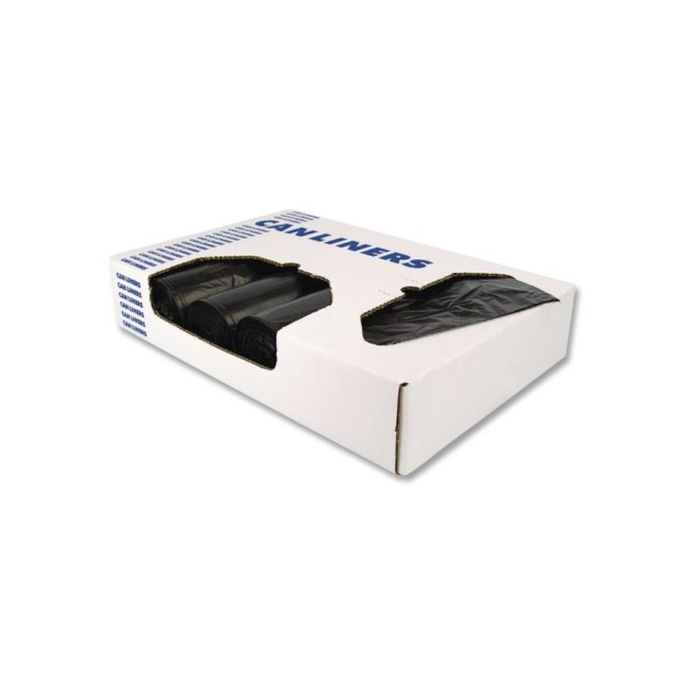 Linear Low-Density Can Liners, 45 gal, 0.7 mil, 40" x 46", Black, 250/Carton. Picture 3