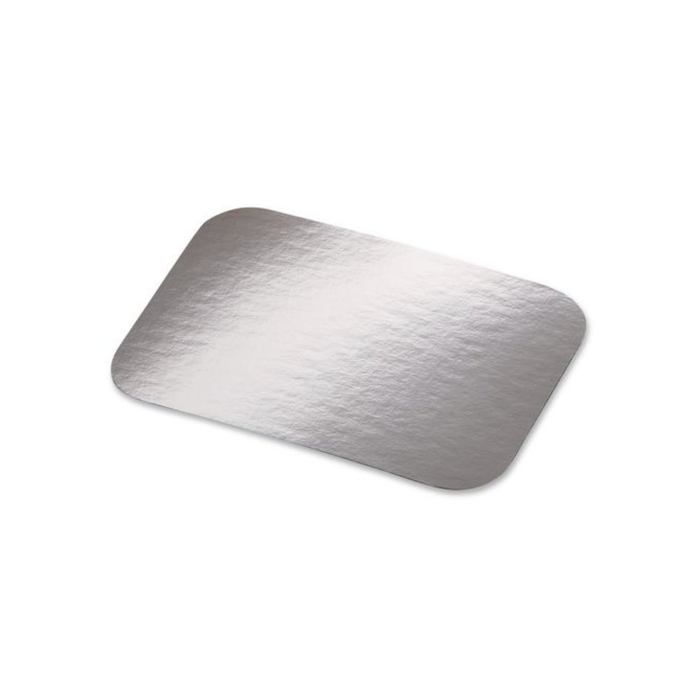 Laminated Board Lid, 7 x 5, Silver/White, Aluminum, 500/Carton. Picture 3