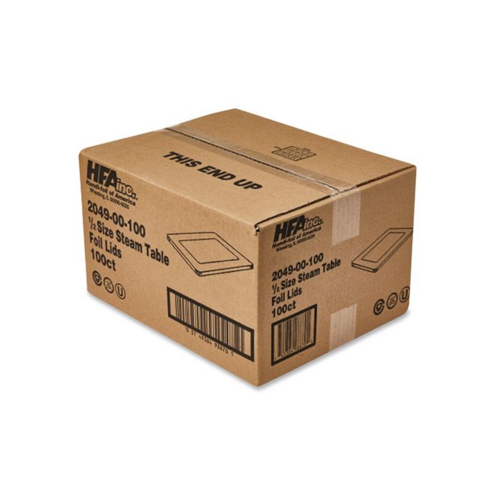 Steam Pan Foil Lids, Fits Half-Size Pan, 25 Gauge, 12.81 x 10.44, 100/Carton. Picture 4