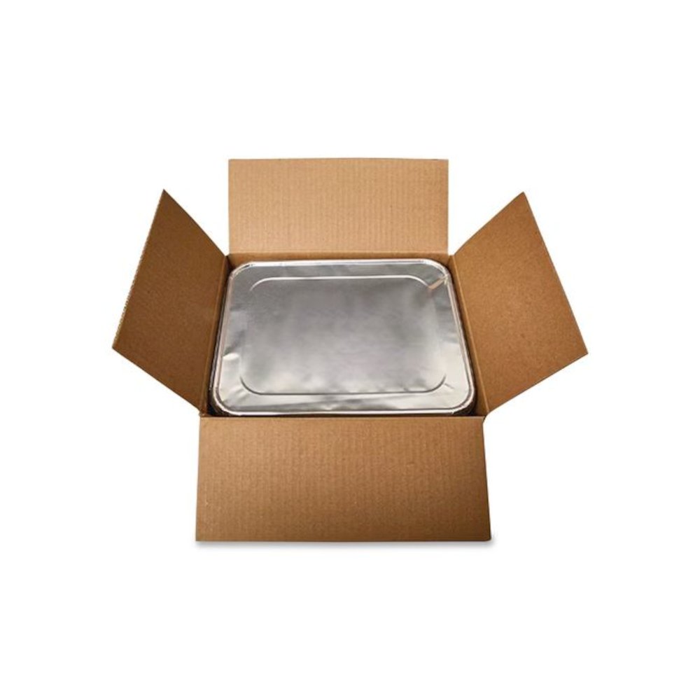Steam Pan Foil Lids, Fits Half-Size Pan, 25 Gauge, 12.81 x 10.44, 100/Carton. Picture 5