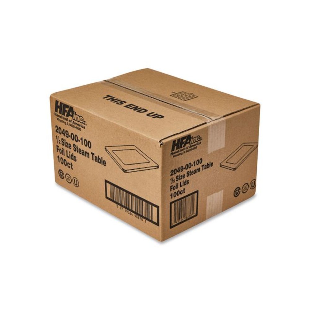 Steam Pan Foil Lids, Fits Half-Size Pan, 30 Gauge, 12.27 x 10.44, 100/Carton. Picture 4