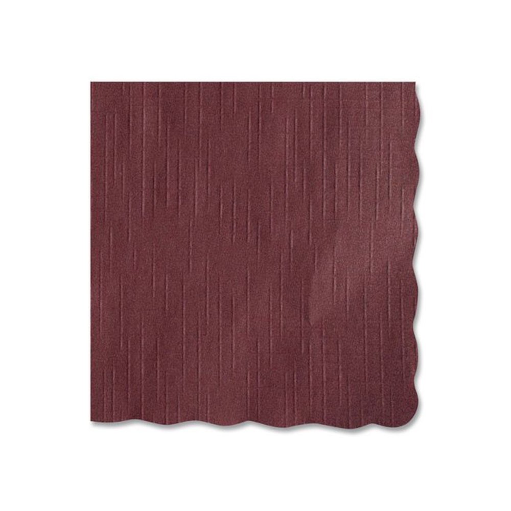 Placemats, Smooth Surface, Scalloped Edges, 13.5" x 9.5", Burgundy, 1,000/Carton. Picture 2