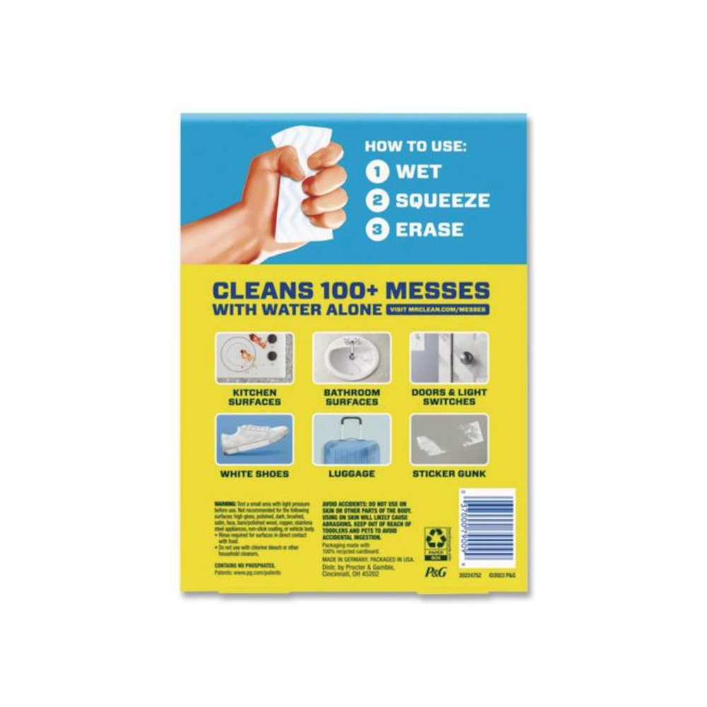 Magic Eraser, 2.2 x 4.6, 0.6" Thick, White, 6/Pack, 6 Packs/Carton. Picture 5