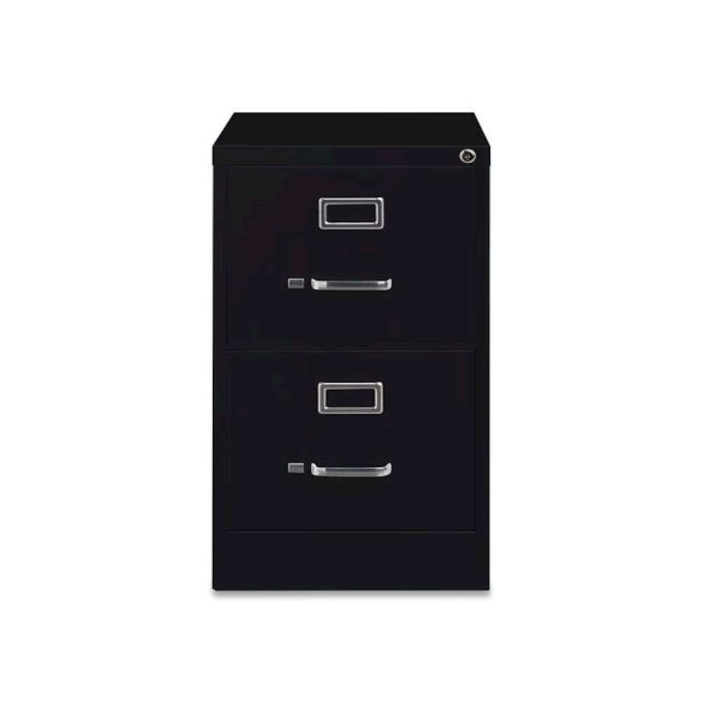 Two-Drawer Economy Vertical File, 2 Legal-Size File Drawers, Black, 18" x 25" x 28.38". Picture 4