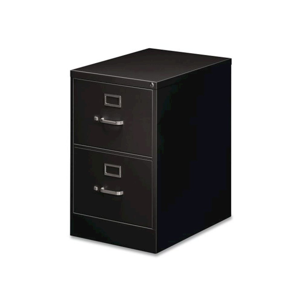 Two-Drawer Economy Vertical File, 2 Legal-Size File Drawers, Black, 18" x 25" x 28.38". Picture 2
