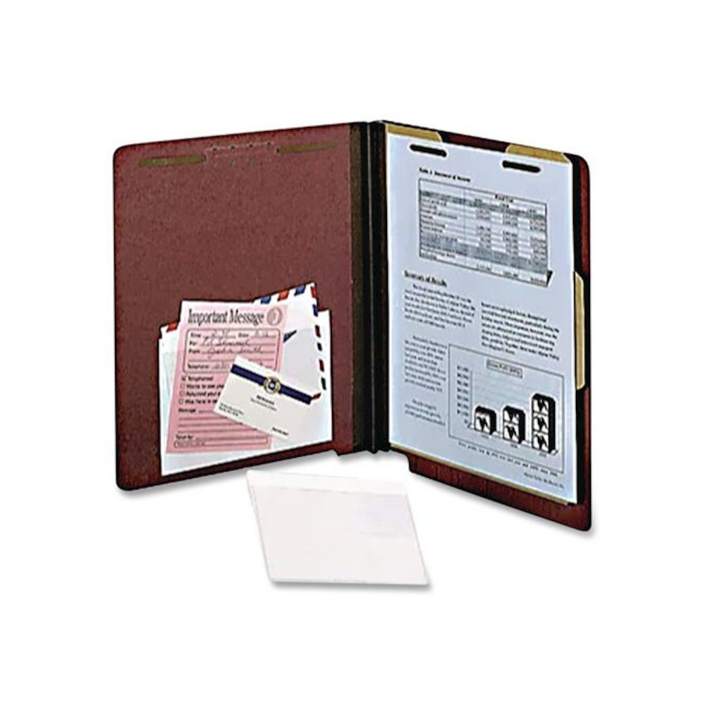 Self-Adhesive Pockets, 8" x 5", Clear Front/White Back, 100/Box. Picture 3