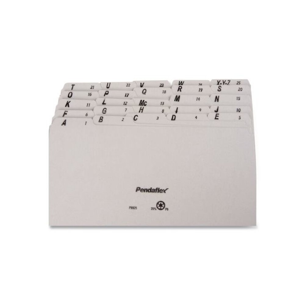 Top Tab A-Z File Guides, 1/5-Cut Top Tab, A to Z, 8.5 x 14, Gray, 25/Set. Picture 4