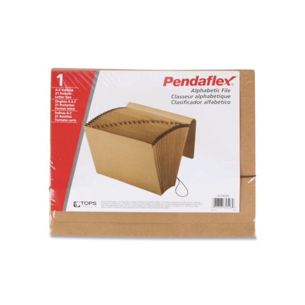 Kraft Indexed Expanding File, 21 Sections, Elastic Cord Closure, 1/21-Cut Tabs, Letter Size, Brown. Picture 4