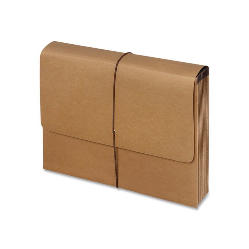 Kraft Indexed Expanding File, 21 Sections, Elastic Cord Closure, 1/21-Cut Tabs, Letter Size, Brown. Picture 3