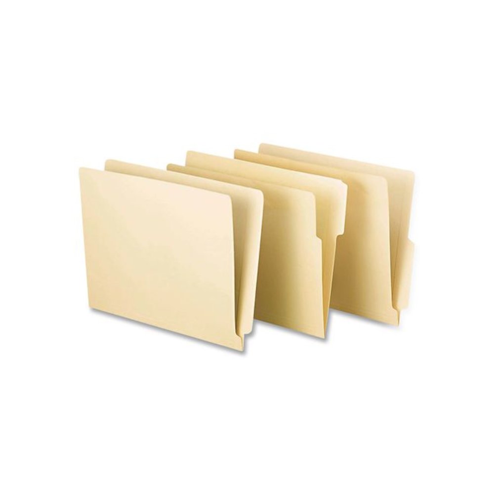 Manila End Tab Folders, 9.5" High Front, Straight 2-Ply Tabs, Letter Size, Manila, 100/Box. Picture 4