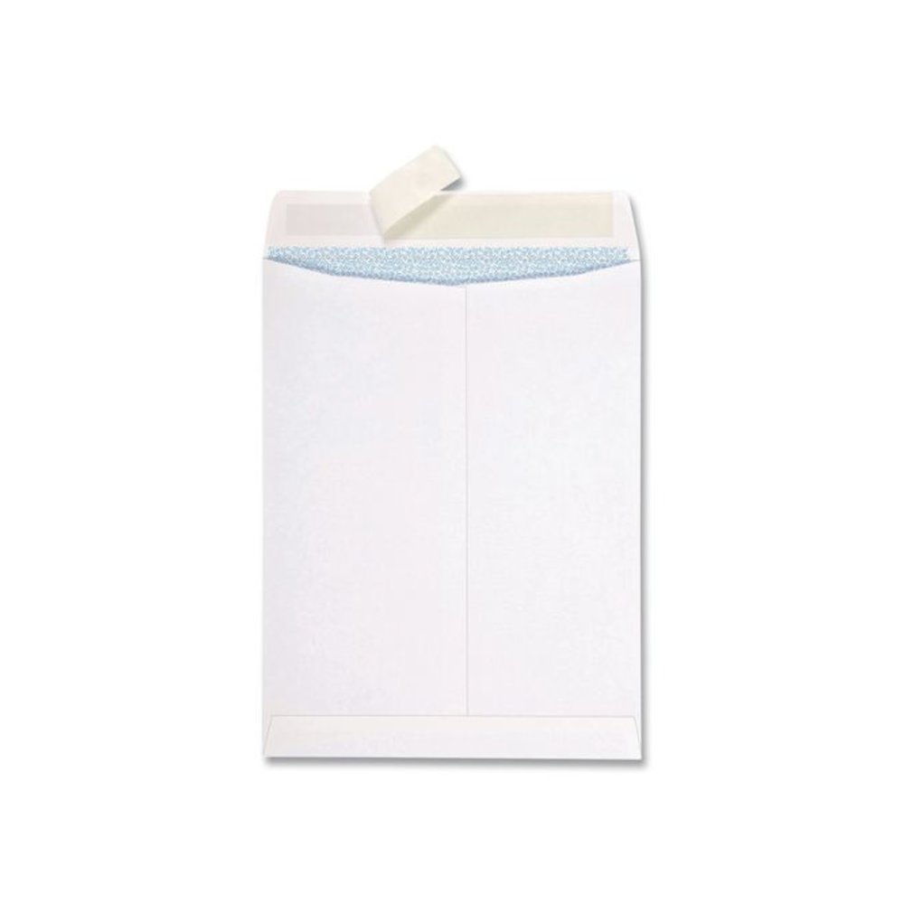 Redi-Strip Security Tinted Envelope, #10 1/2, Square Flap, Redi-Strip Adhesive Closure, 9 x 12, White, 100/Box. Picture 3