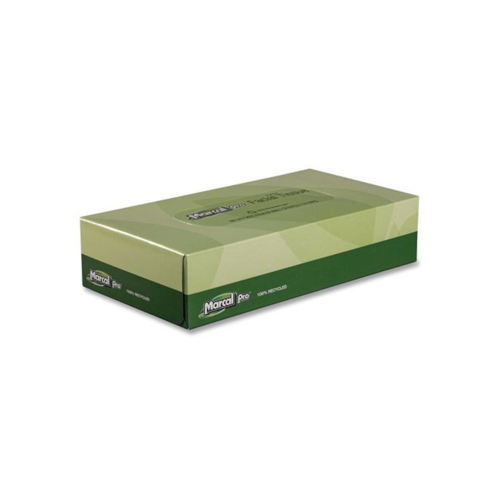 100% Recycled Convenience Pack Facial Tissue, 2-Ply, White, 100 Sheets/Box, 30/Carton. Picture 3