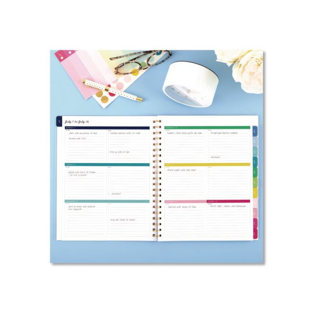 Simplified Planner by Emily Ley: Academic Weekly/Monthly Book, 11 x 8.5, Lilac Plaid Cover, 12-Month: July 2025 to June 2026. Picture 2