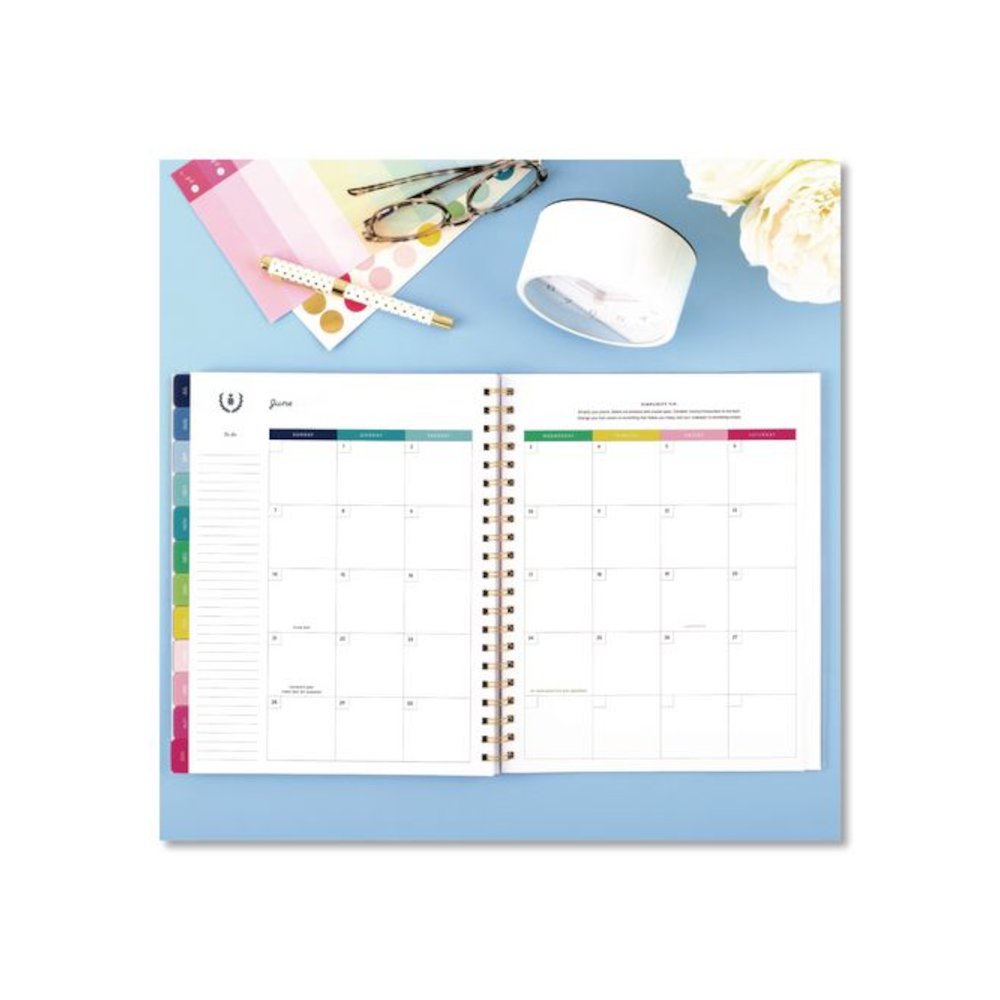 Simplified Planner by Emily Ley: Academic Weekly/Monthly Book, 11 x 8.5, Lilac Plaid Cover, 12-Month: July 2025 to June 2026. Picture 3