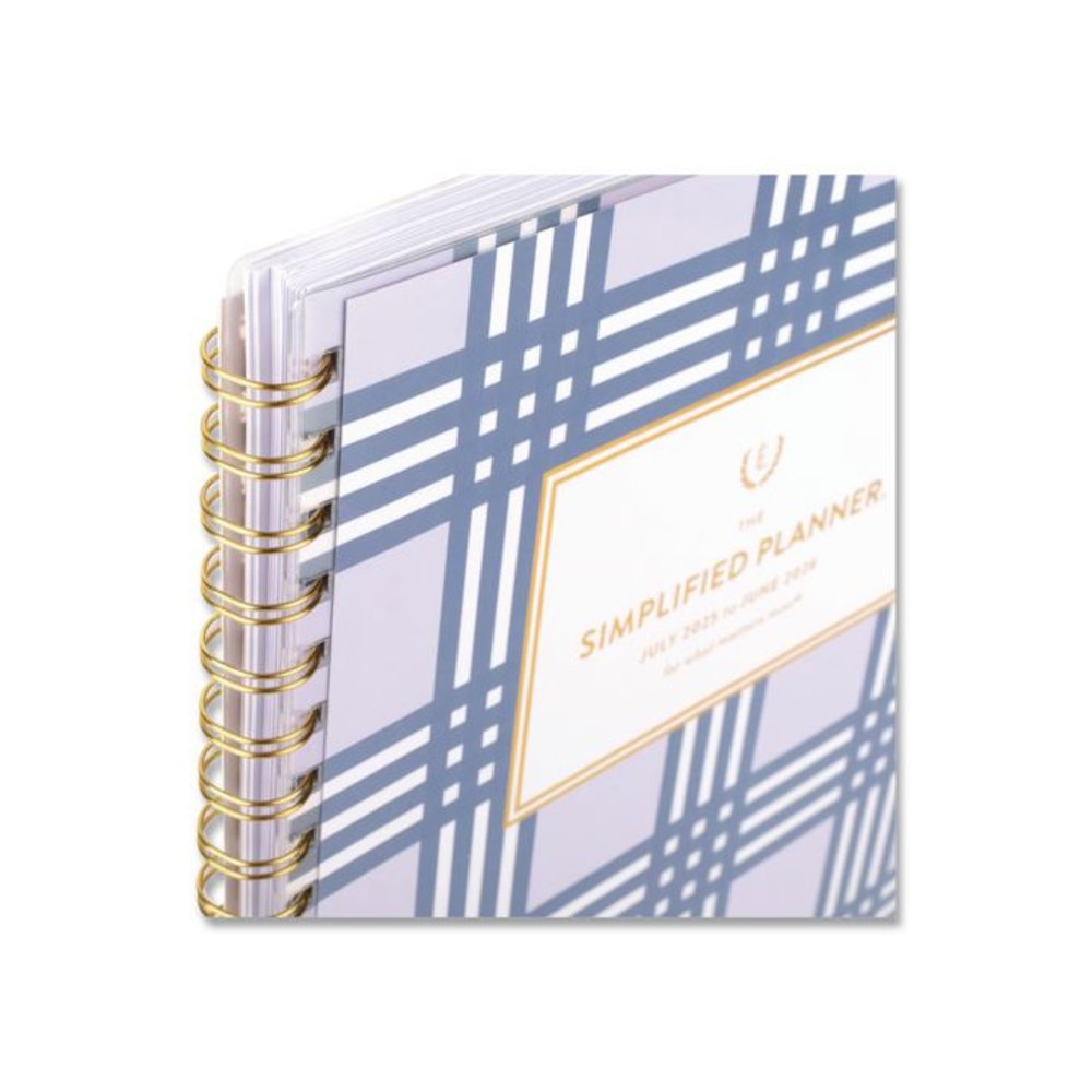 Simplified Planner by Emily Ley: Academic Weekly/Monthly Book, 11 x 8.5, Lilac Plaid Cover, 12-Month: July 2025 to June 2026. Picture 4