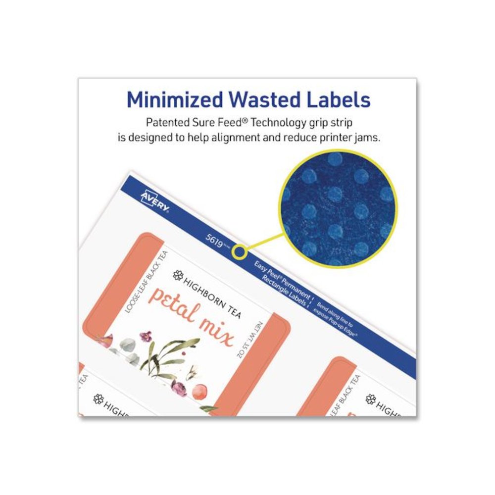 Rectangular Labels with Sure Feed Technology, Inkjet/Laser, 2 x 3, Matte White, 8 Labels/Sheet, 25 Sheets/Pack. Picture 4