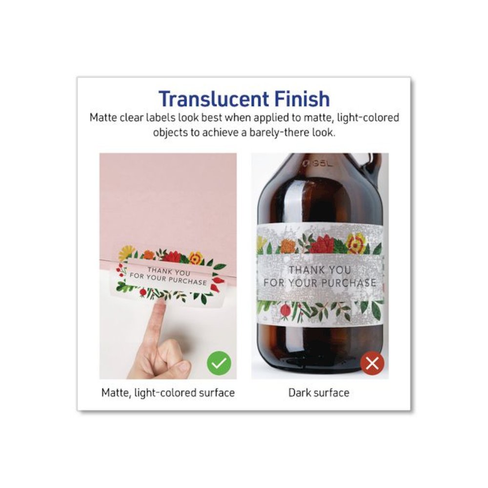 Matte Clear Address Labels with Sure Feed Technology, Inkjet/Laser, 1.33 x 4, 14/Sheet, 10 Sheets/Pack. Picture 3