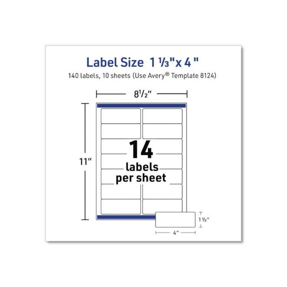 Matte Clear Address Labels with Sure Feed Technology, Inkjet/Laser, 1.33 x 4, 14/Sheet, 10 Sheets/Pack. Picture 5
