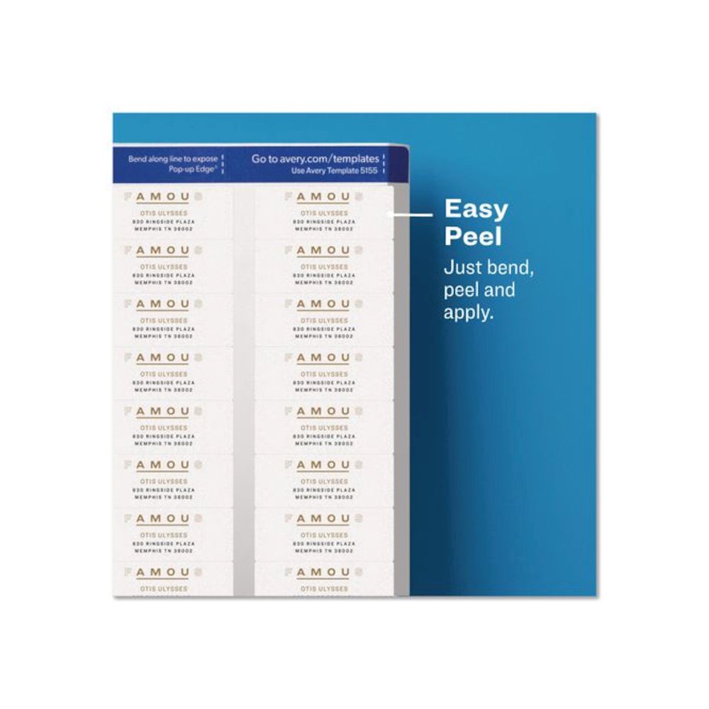 Easy Peel Return Address Labels with Sure Feed Technology, Inkjet, 0.66 x 1.75, Matte Clear, 60/Sheet, 10 Sheets/Pack. Picture 3