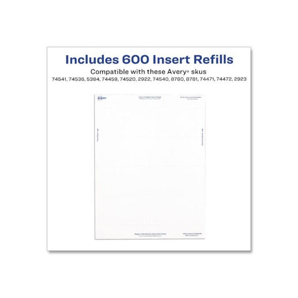 Name Badge Insert Refills, Horizontal, 3 x 4, White, 600/Pack. Picture 3